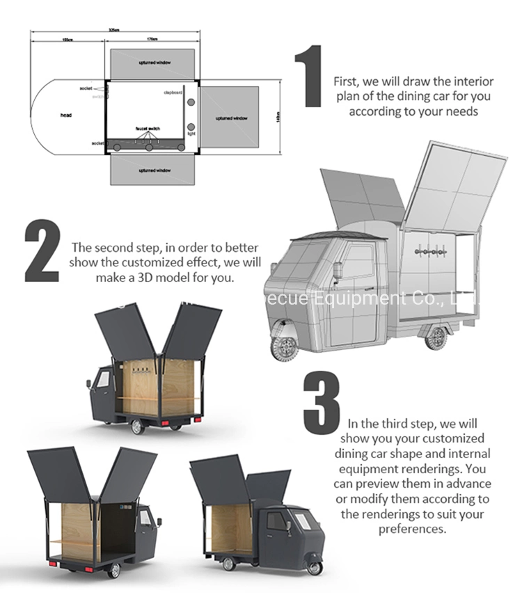 Mobile Ape Vehicle 3 Wheel Tuk Tuk Electric Tricycle Food Cart Small Van Trailer Beer Piaggio Food Truck